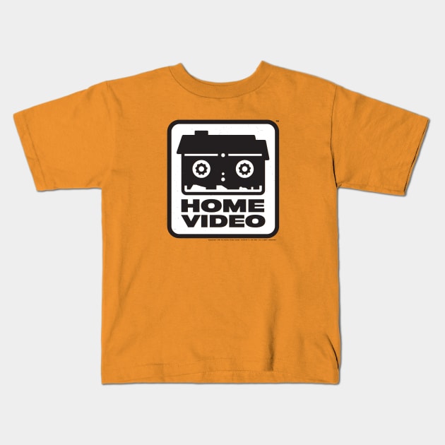 Home Video (black on white) Kids T-Shirt by SeminalDesigner